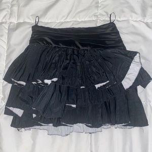 Black Zara Ruffled Mini Skirt